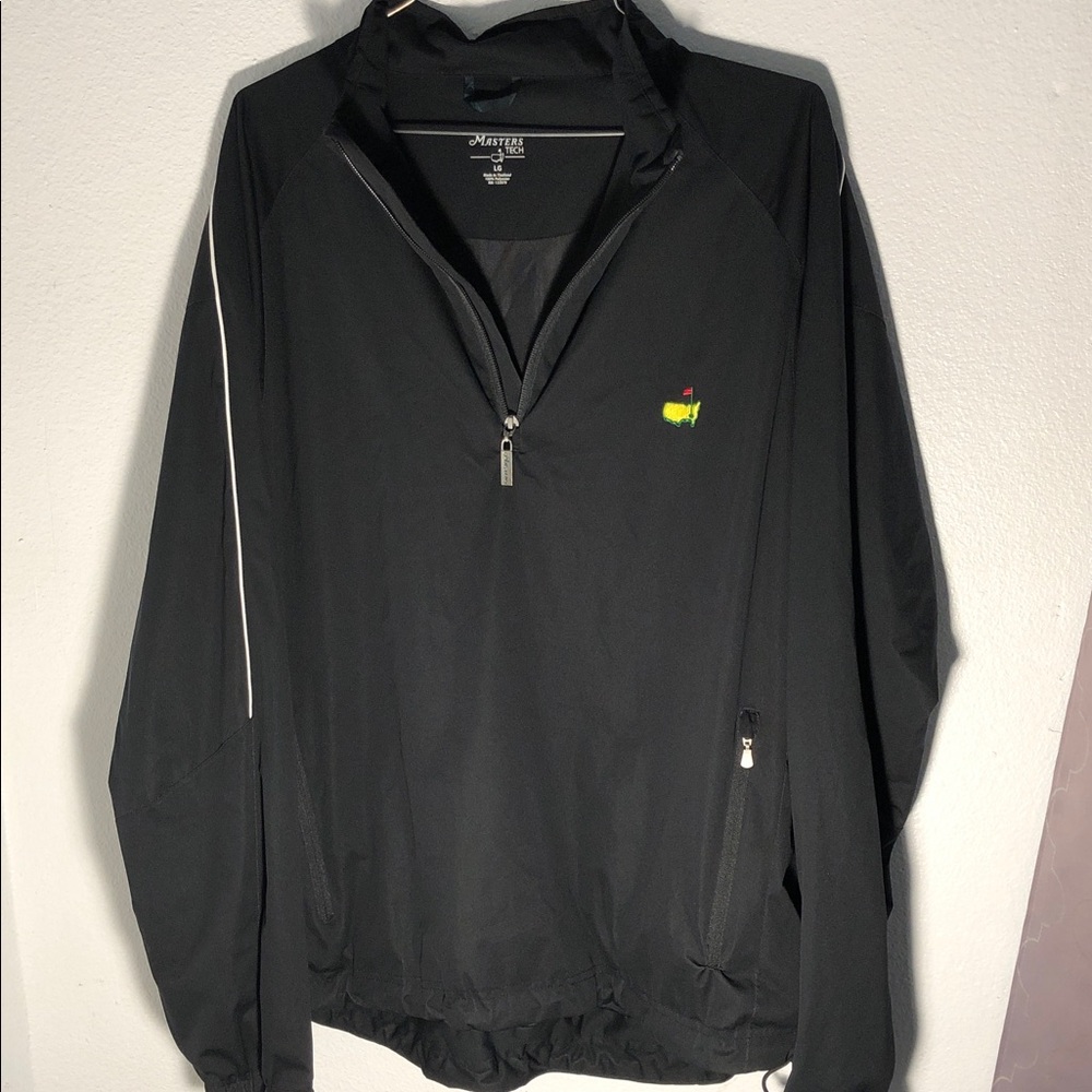 Masters Black Half-Zip Pullover with Green Logo